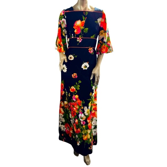 Vintage Hawaiian Dress Polynesian Maxi Alice Of California 60s Womens Small - Picture 1 of 13